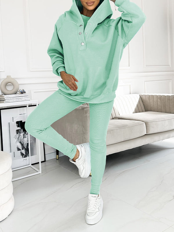 (S-5XL) Plus Size Hooded Casual and Comfortable Sweatshirt Three-piece Suit